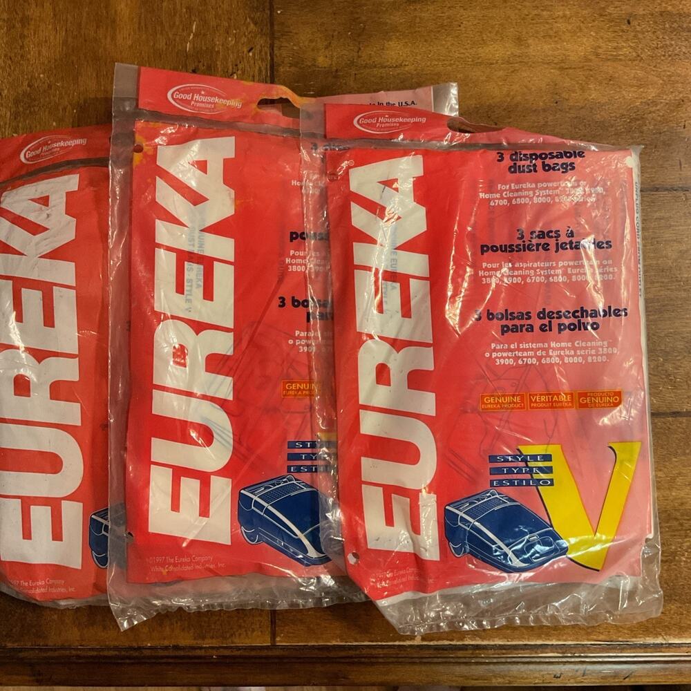 Eureka Style V Disposable Dust Bags 3 Bags of 3‎ Part #26564 New